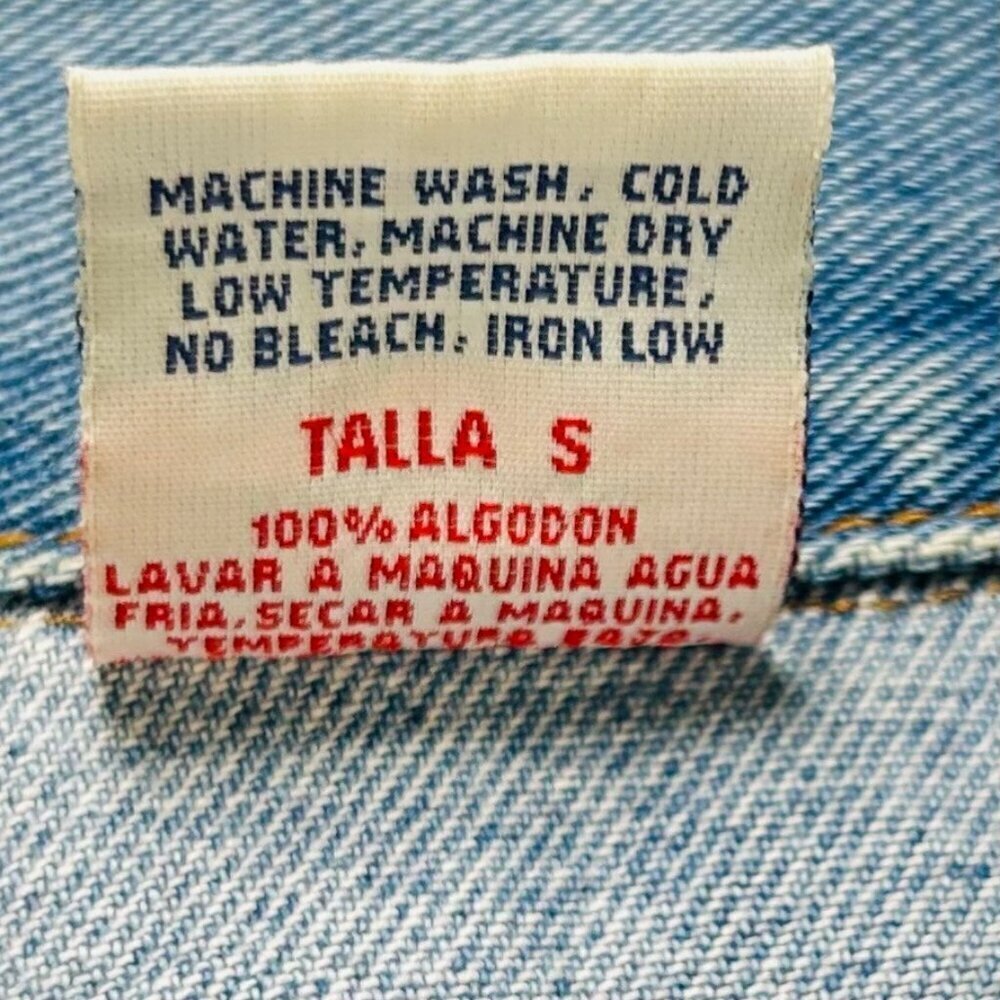 Vintage Watch LA Denim Jean Vest Lace Blue Fem Cottage Flirty - Picture 5 of 5